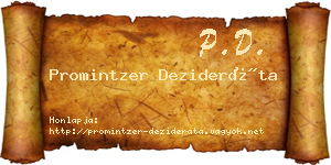 Promintzer Dezideráta névjegykártya